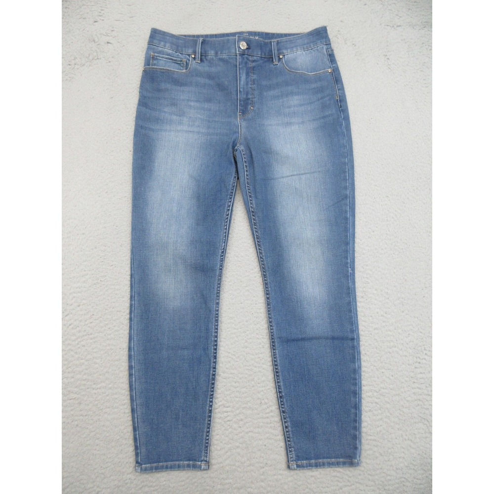 WHBM The Skinny Crop Jeans Womens 10 Blue High Rise Stretch Denim Classic Staple